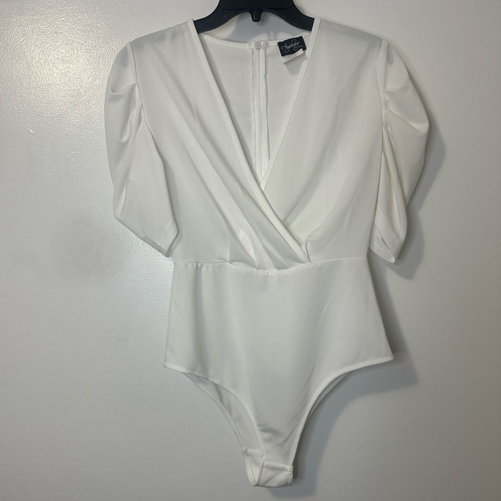 White Wrap Bodysuit - Picture 2 of 4
